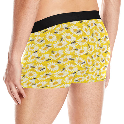 Bee Daisy Pattern Print Design 06 Men's Boxer Briefs