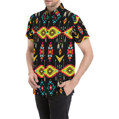 Native Pattern Print Design A05 Men's Short Sleeve Button Up Shirt