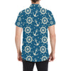 Anchor Pattern Print Design 01 Men's Short Sleeve Button Up Shirt