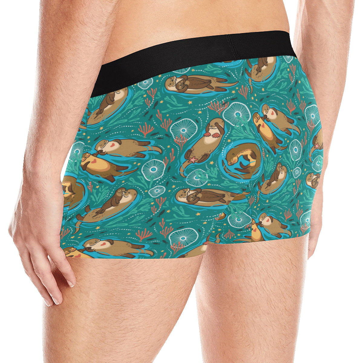 Sea Otter Pattern Print Design 01 Men's Boxer Briefs