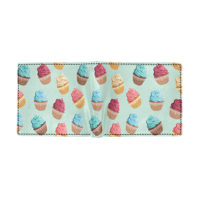 Cupcake Pattern Print Design 01 Men's ID Card Wallet