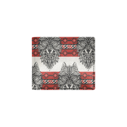 Native Indian Wolf Men's ID Card Wallet