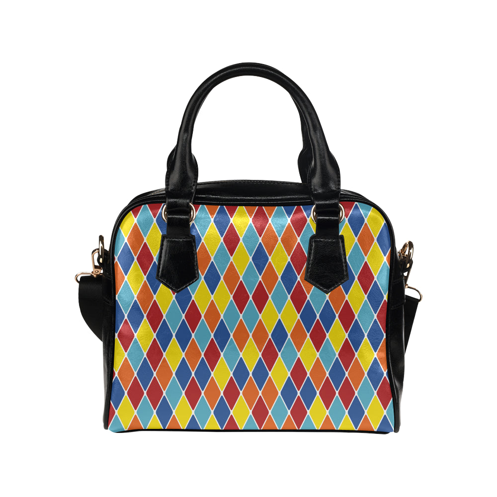 Harlequin Pattern Print Design 01 Shoulder Handbag
