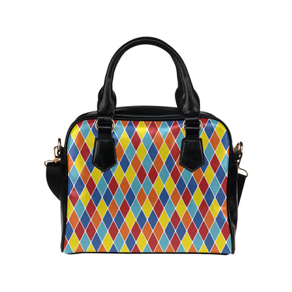 Harlequin Pattern Print Design 01 Shoulder Handbag