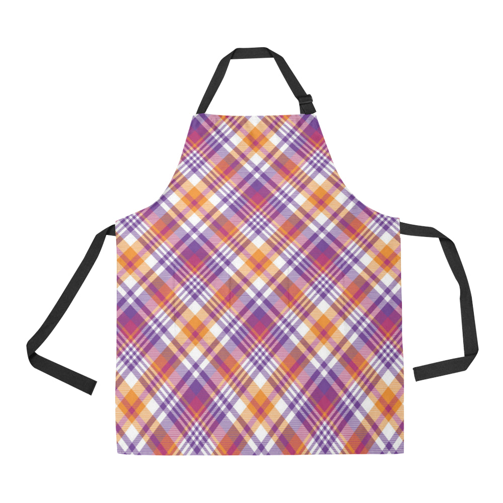 Madras Pattern Print Design 02 Apron with Pocket