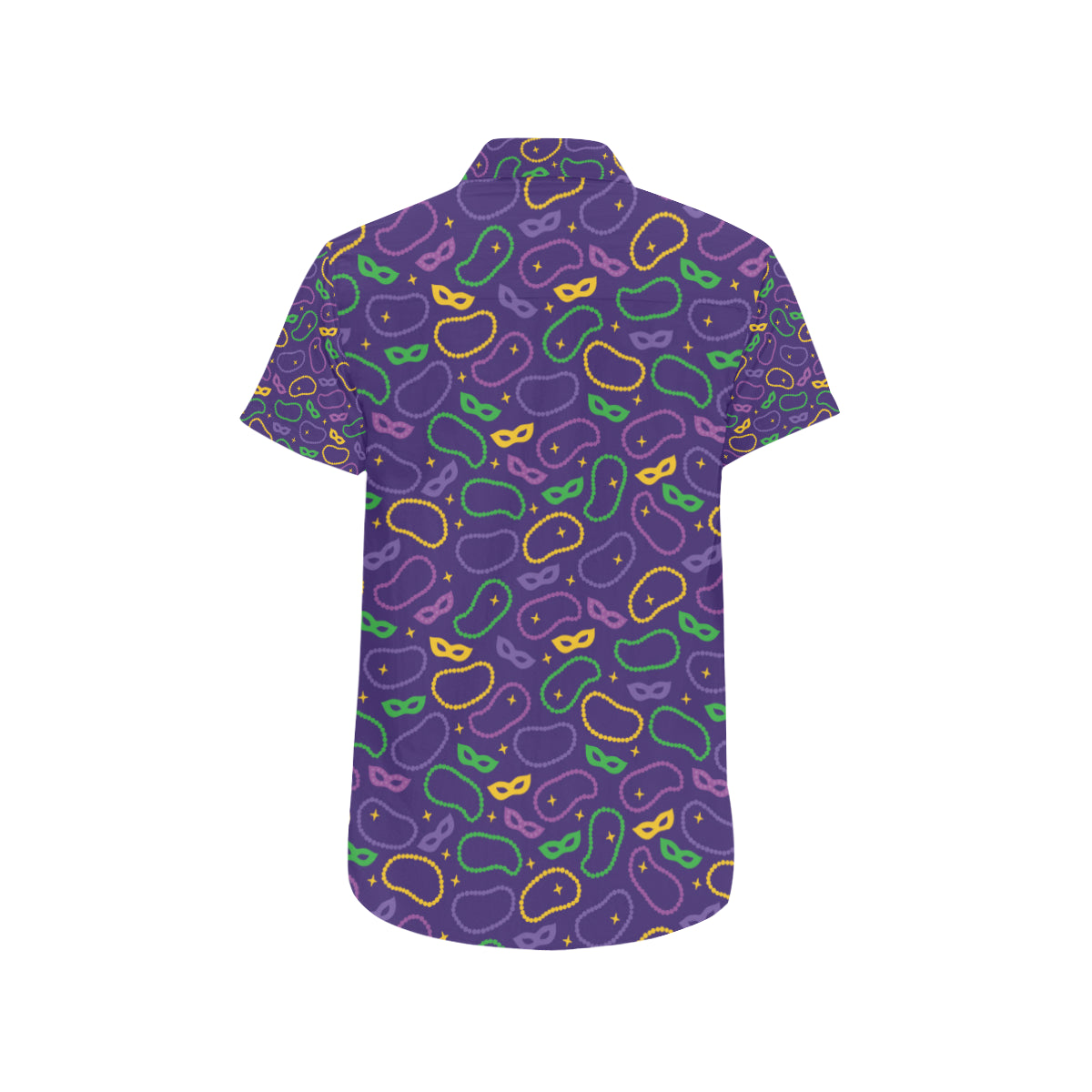 Mardi Gras Pattern Print Design 04 Men's Short Sleeve Button Up Shirt