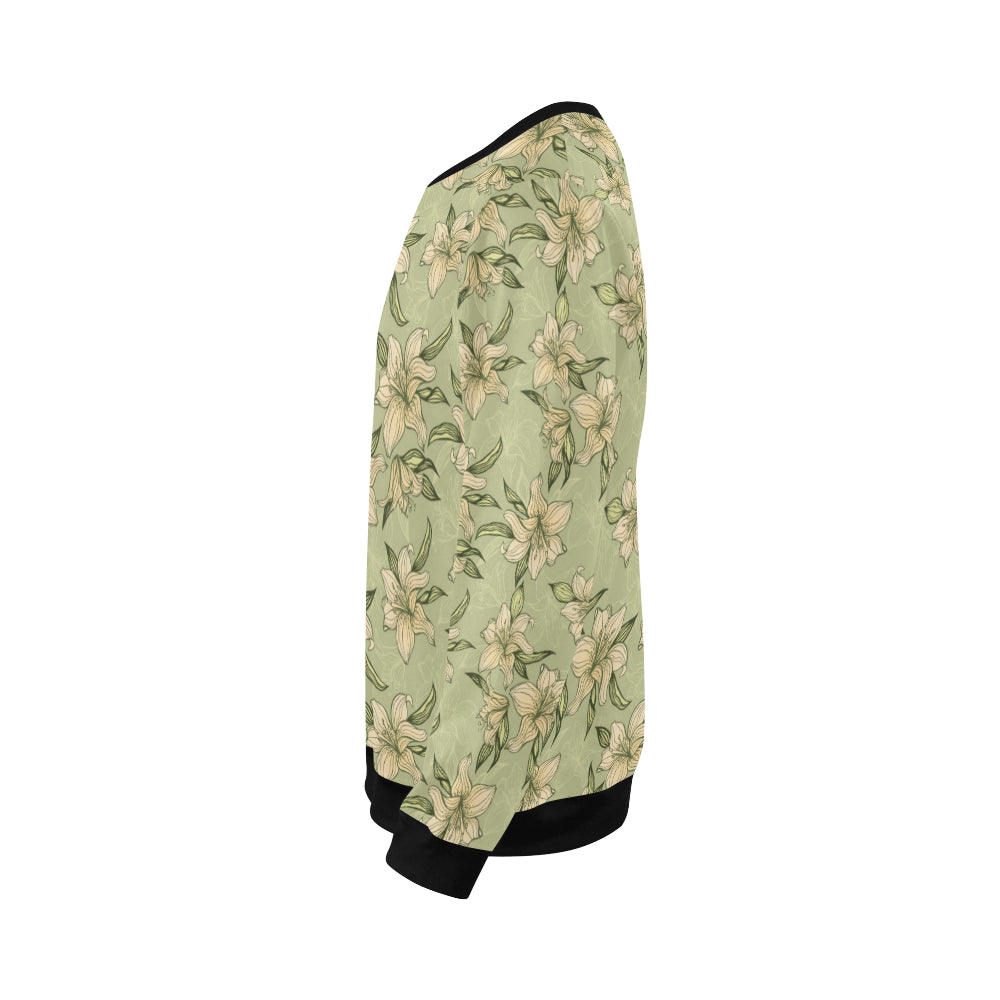 Lily Pattern Print Design LY06 Men Long Sleeve Sweatshirt