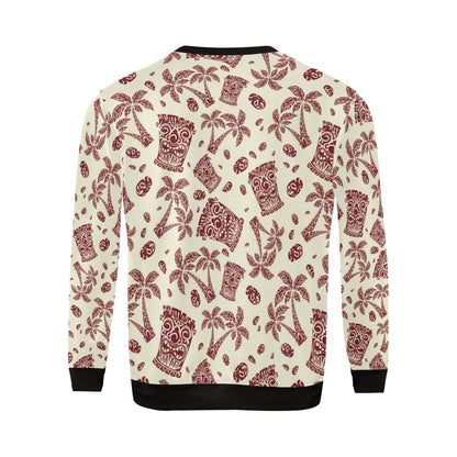 Tiki Tribal Symbol Palm Tree Men Long Sleeve Sweatshirt
