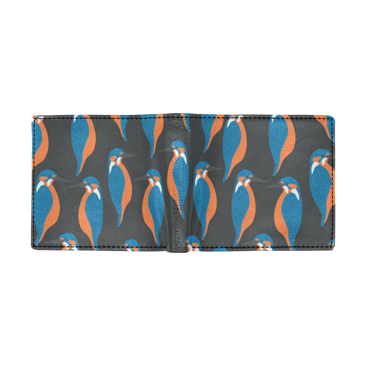 Kingfisher Pattern Print Design 03 Men's ID Card Wallet