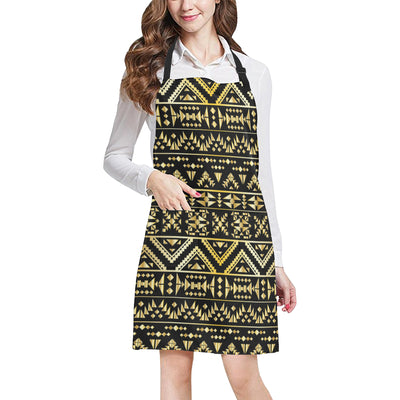 Gold Aztec Tribal Apron with Pocket