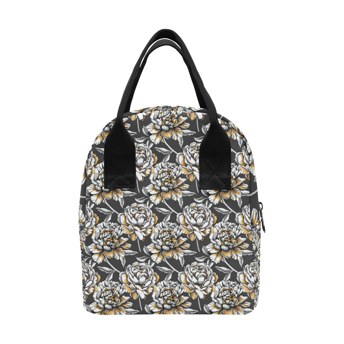 Peony Pattern Print Design PE06 Insulated Lunch Bag