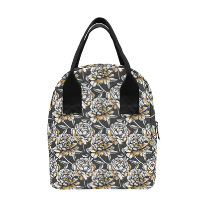 Peony Pattern Print Design PE06 Insulated Lunch Bag