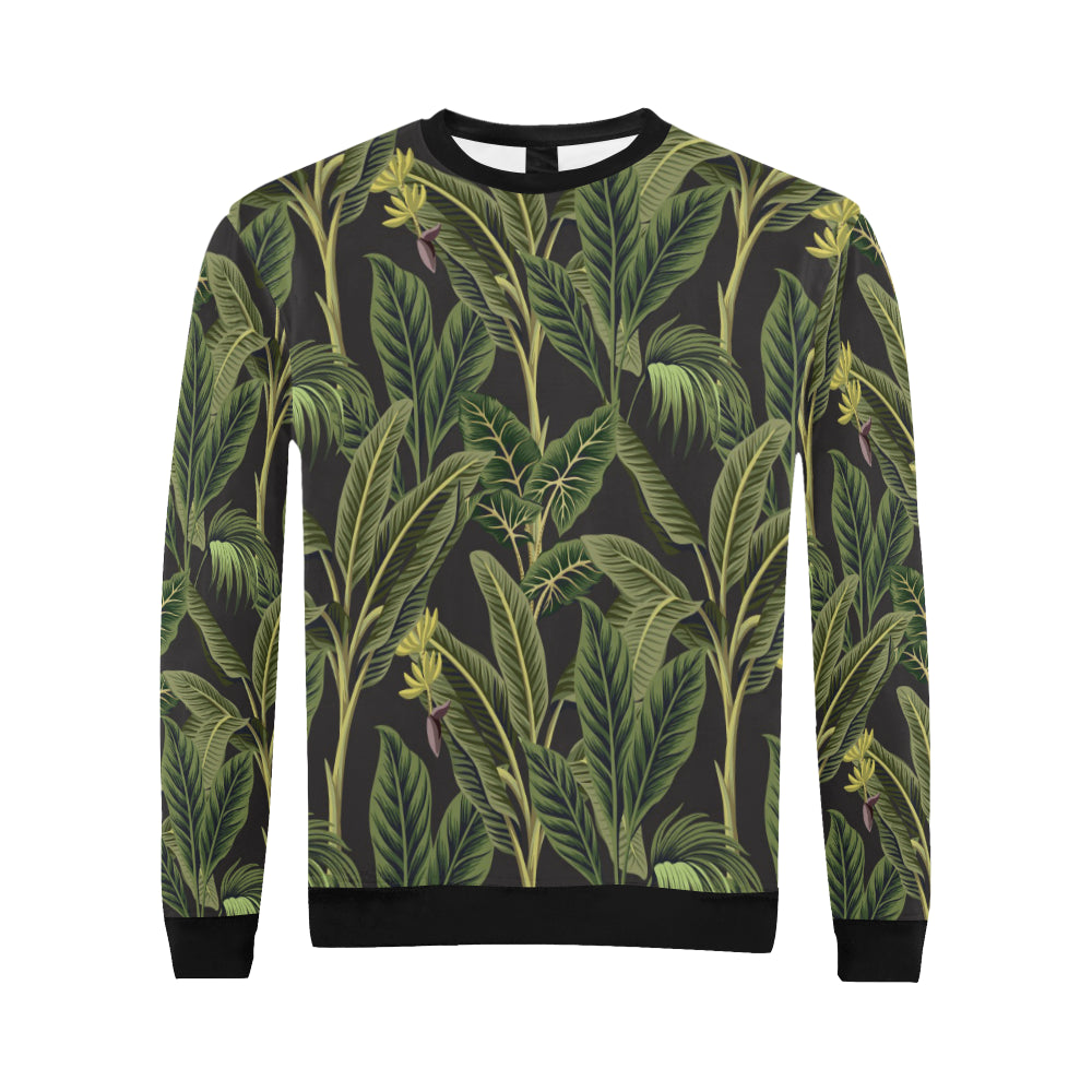Banana Leaf Pattern Print Design BL04 Men Long Sleeve Sweatshirt