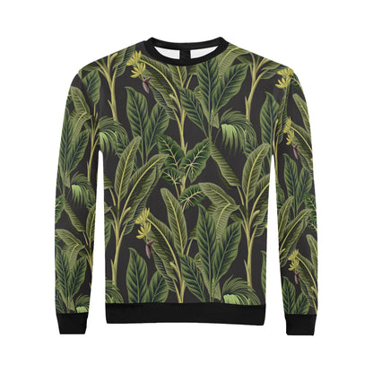 Banana Leaf Pattern Print Design BL04 Men Long Sleeve Sweatshirt