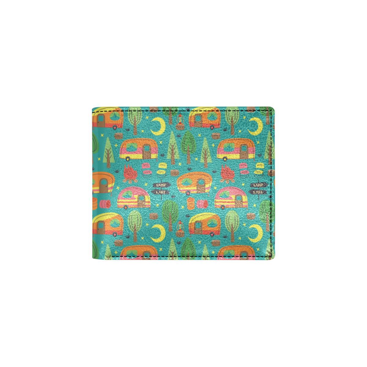 Camping Camper Pattern Print Design 05 Men's ID Card Wallet