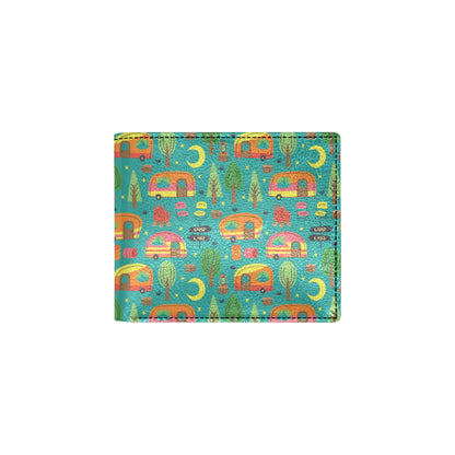 Camping Camper Pattern Print Design 05 Men's ID Card Wallet