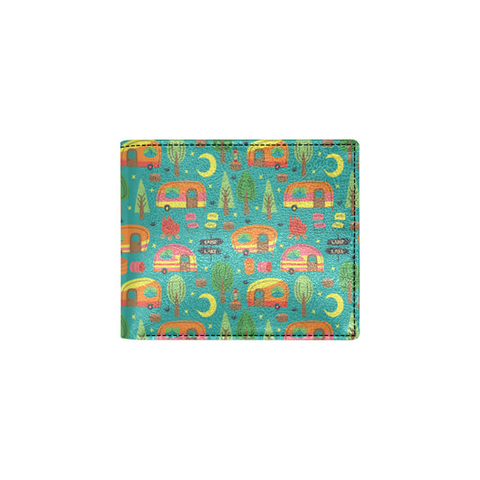 Camping Camper Pattern Print Design 05 Men's ID Card Wallet