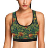 Lion Jungle Pattern Print Design 05 Sports Bra