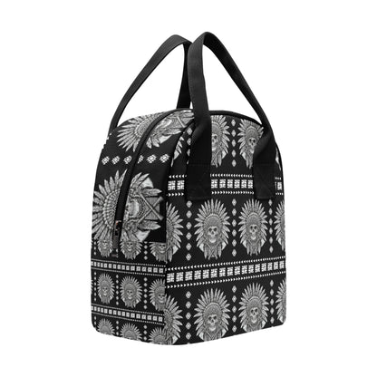 Native American Indian Skull Insulated Lunch Bag