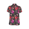 Hibiscus Pattern Print Design HB014 Men's Short Sleeve Button Up Shirt