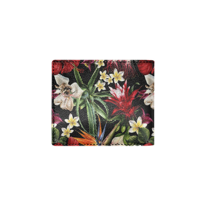 Summer Floral Pattern Print Design SF03 Men's ID Card Wallet