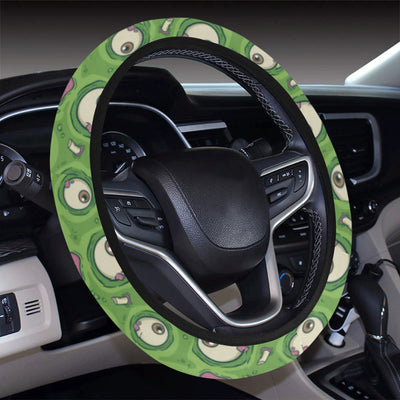 Zombie Eyes Design Pattern Print Steering Wheel Cover with Elastic Edge