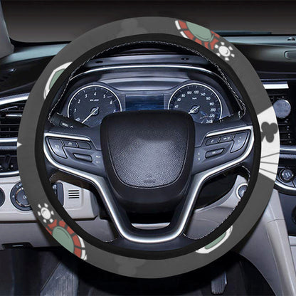 Casino Pattern Print Design 02 Steering Wheel Cover with Elastic Edge