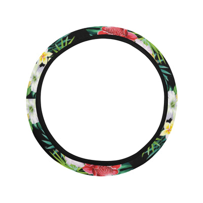 Hibiscus Hawaiian flower tropical Steering Wheel Cover with Elastic Edge