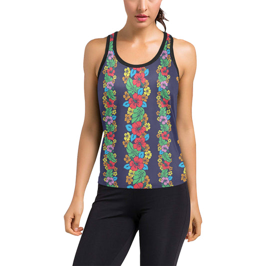 Hawaiian Themed Pattern Print Design H03 Women's Racerback Tank Top
