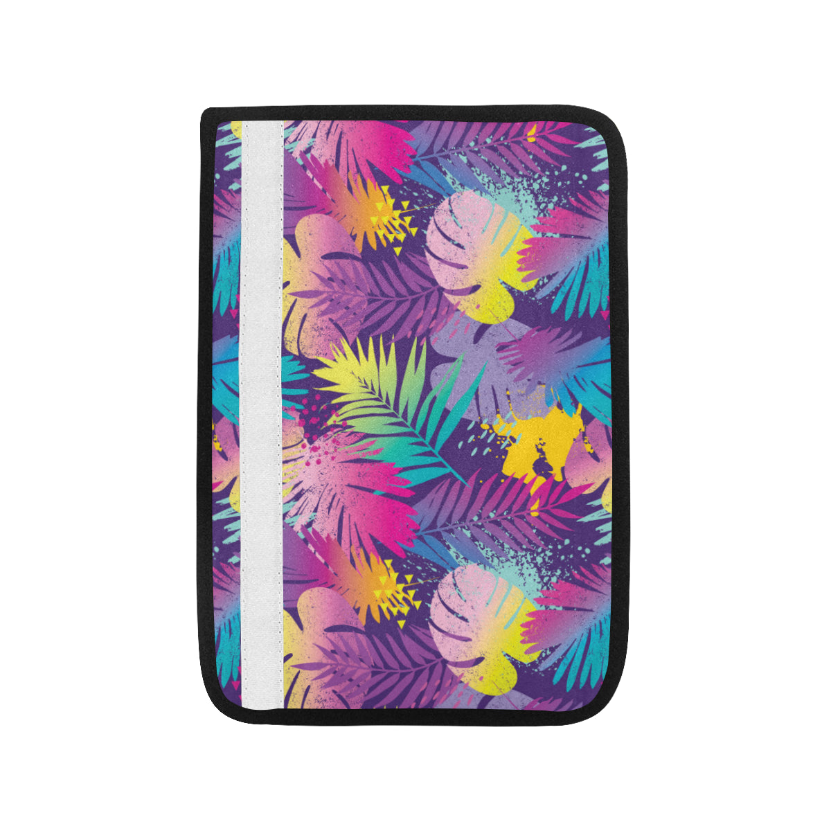 Palm Leaf Pattern Print Design A04 Car Seat Belt Cover