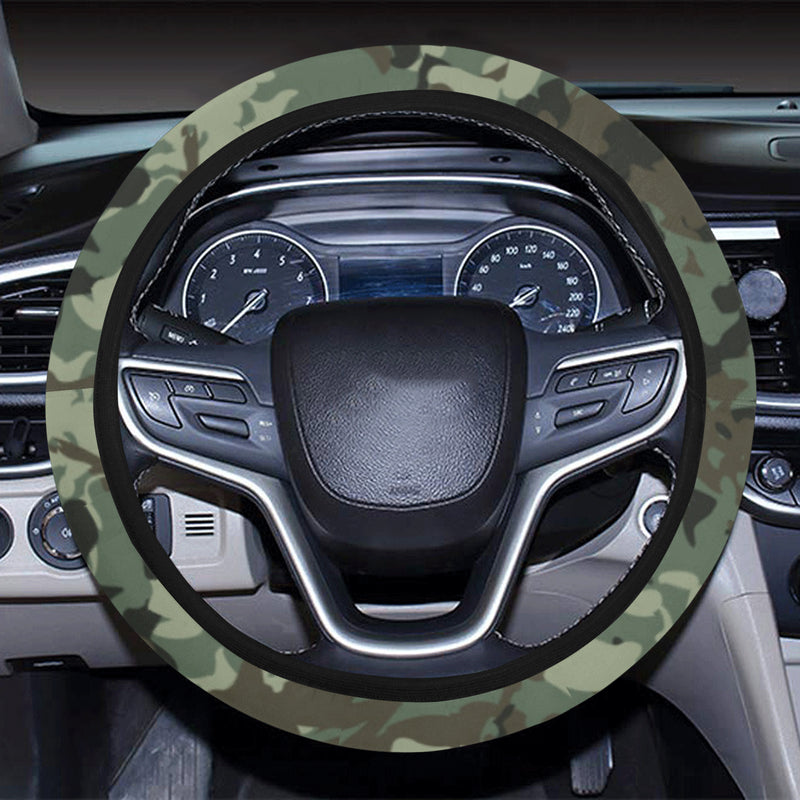 Camouflage Pattern Print Design 06 Steering Wheel Cover with Elastic Edge