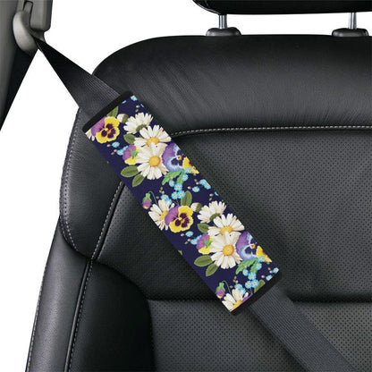 Pansy Pattern Print Design PS03 Car Seat Belt Cover