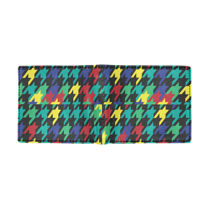 Houndstooth Colorful Pattern Print Design 02 Men's ID Card Wallet