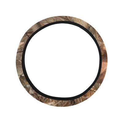 Camo Realistic Tree Forest Autumn Print Steering Wheel Cover with Elastic Edge