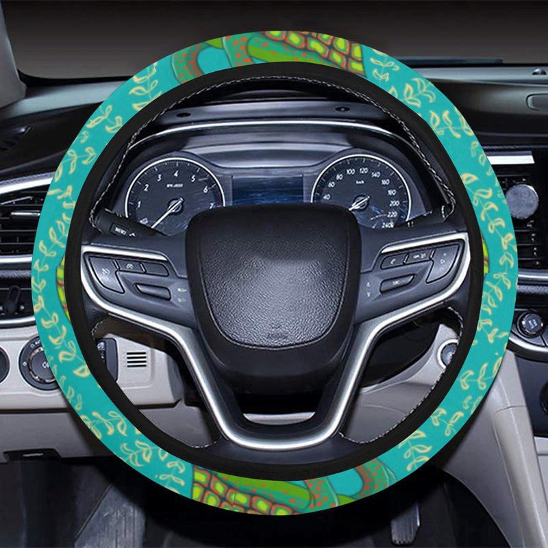 Sea Turtle Pattern Print Design T010 Steering Wheel Cover with Elastic Edge