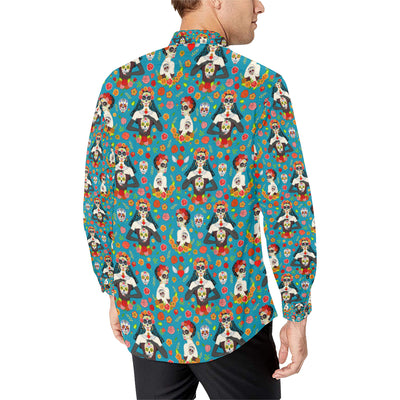 Day of the Dead Old School Girl Design Men's Long Sleeve Shirt