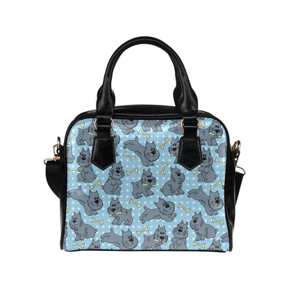 Schnauzers Pattern Print Design A02 Shoulder Handbag