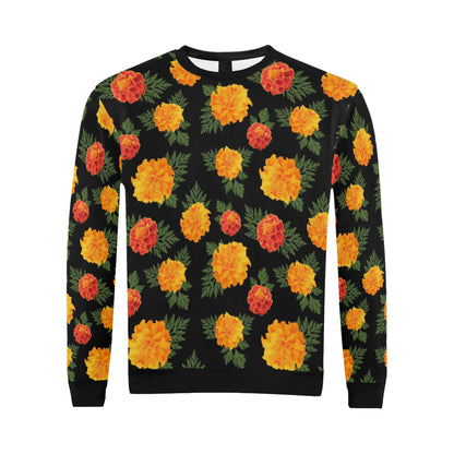 Marigold Pattern Print Design MR05 Men Long Sleeve Sweatshirt