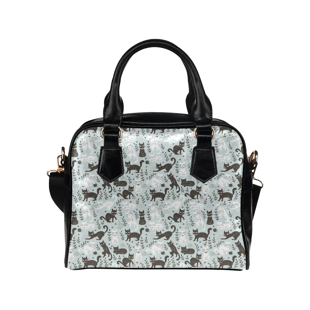 Cat Pattern Print Design 08 Shoulder Handbag