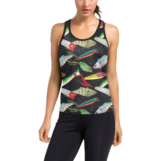 Fishing Bait Print Women's Racerback Tank Top