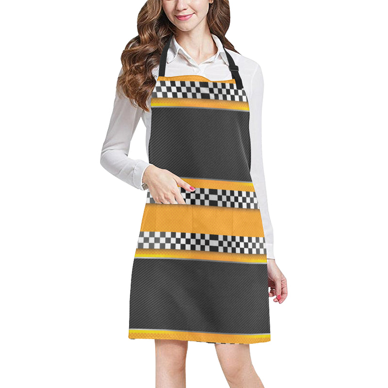 Checkered Pattern Print Design 01 Apron with Pocket