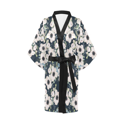 Anemone Pattern Print Design AM02 Women's Short Kimono