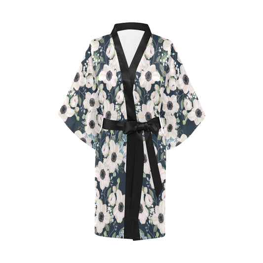 Anemone Pattern Print Design AM02 Women's Short Kimono