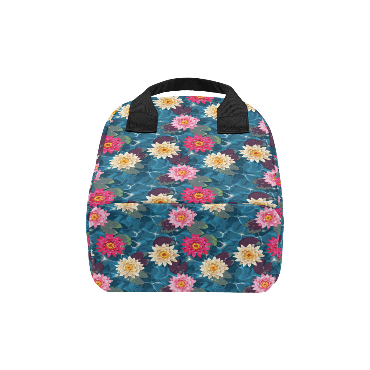 Water Lily Pattern Print Design WL05 Insulated Lunch Bag