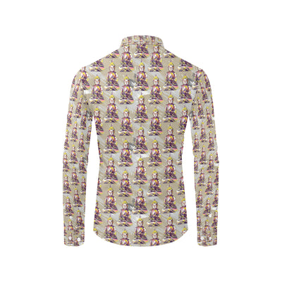 Buddha Pattern Print Design 07 Men's Long Sleeve Shirt