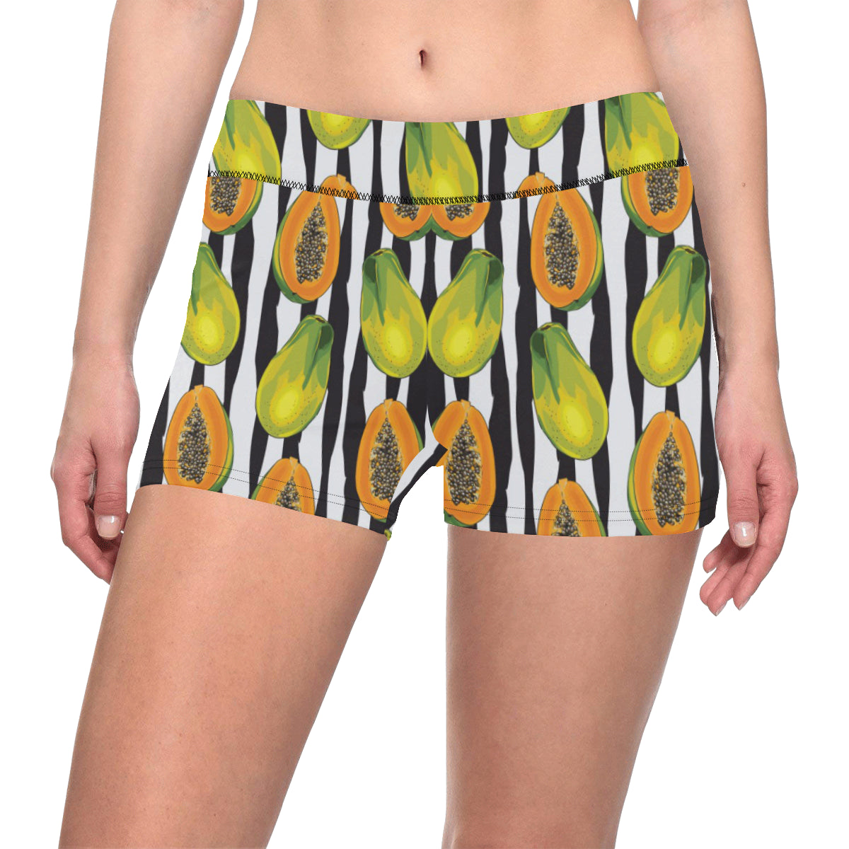 Papaya Pattern Print Design PP01 Yoga Shorts