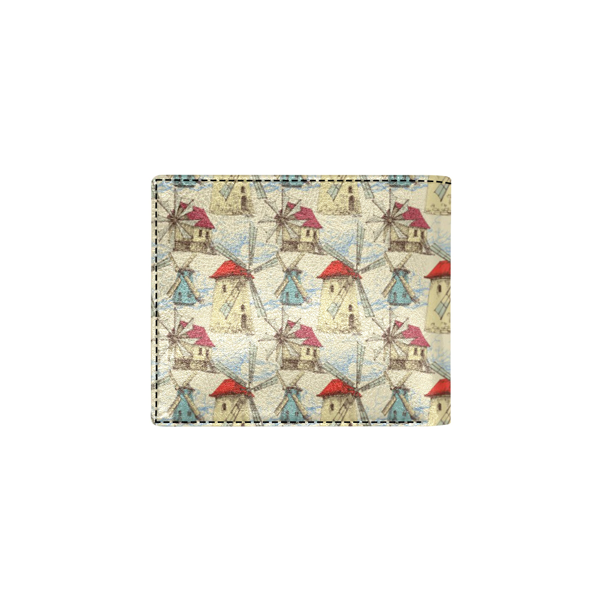 Windmill Pattern Print Design 01 Men's ID Card Wallet