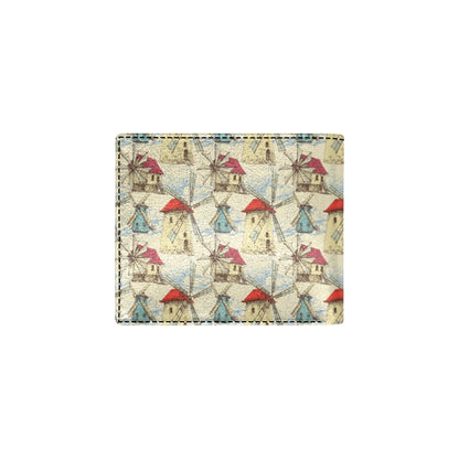 Windmill Pattern Print Design 01 Men's ID Card Wallet