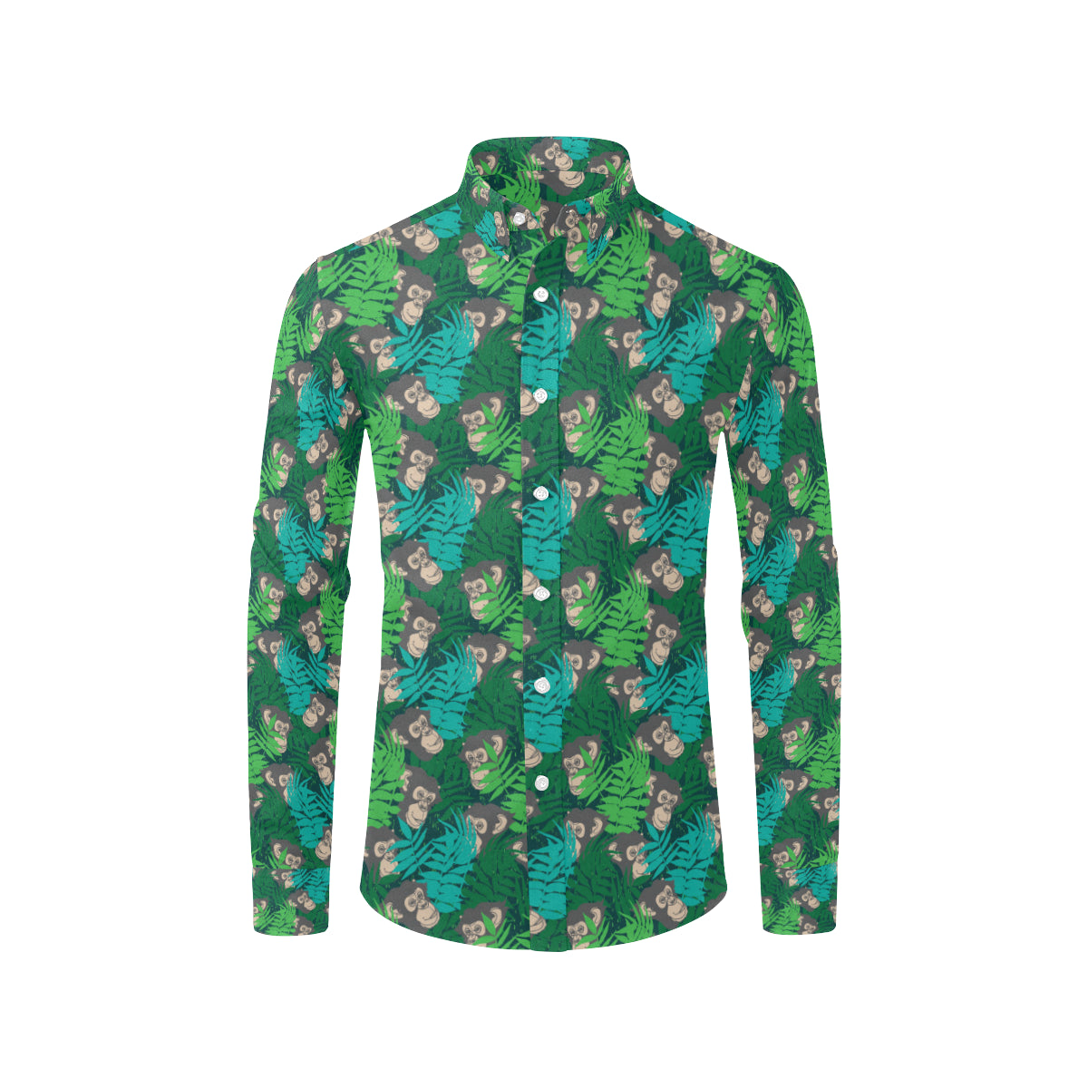 Chimpanzee Pattern Print Design 01 Men's Long Sleeve Shirt