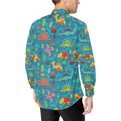 Dinosaur Cartoon Style Men's Long Sleeve Shirt